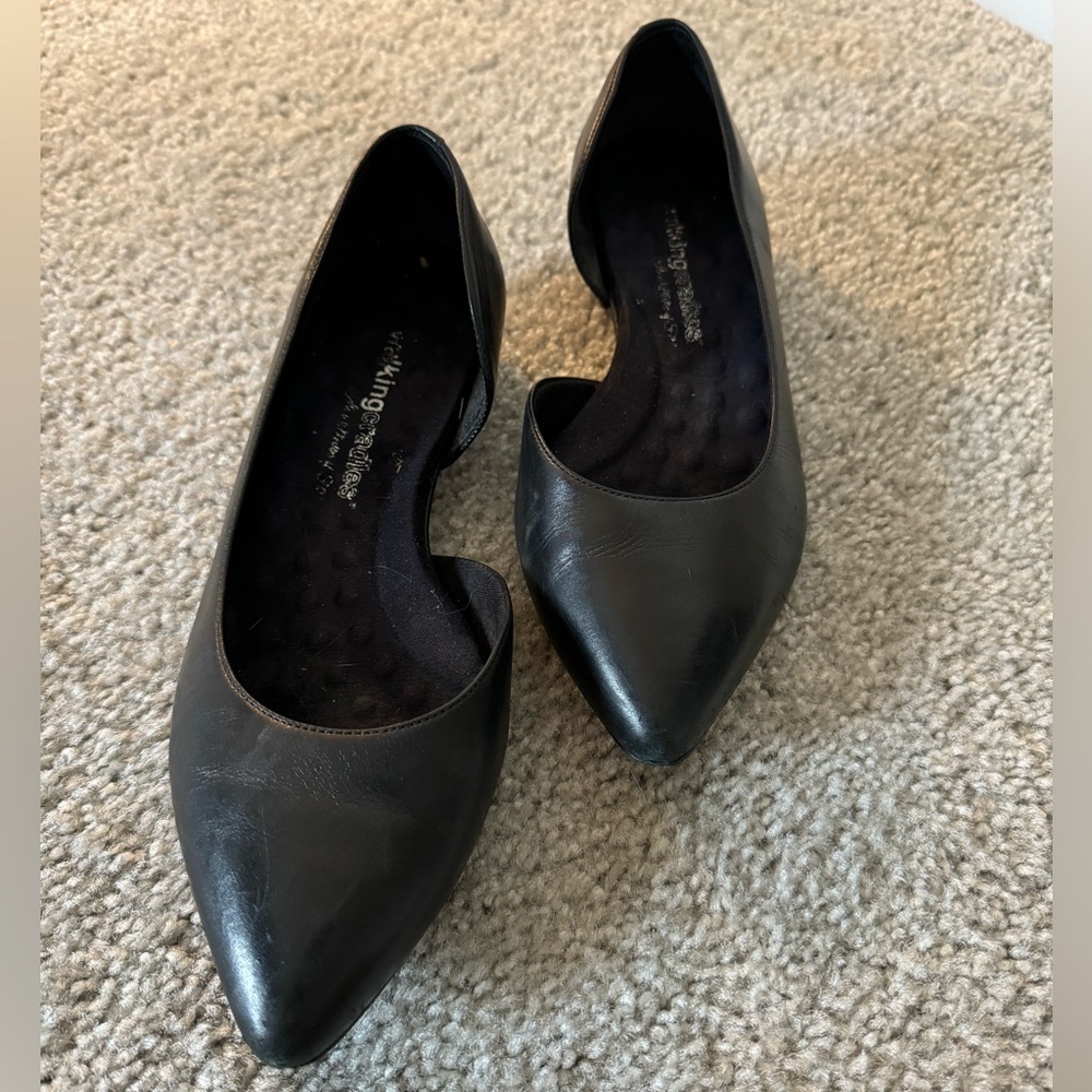 Black D’orsay flats, Walking Cradle, Size 7